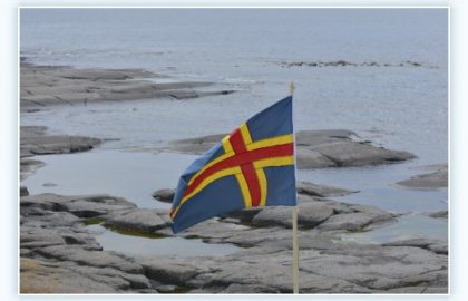 The flag of Åland.
