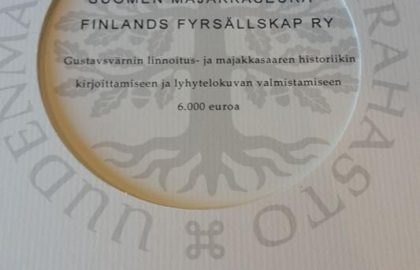 Uudenmaan Kulttuurirahasto myönsi Suomen Majakkaseuralle apurahan